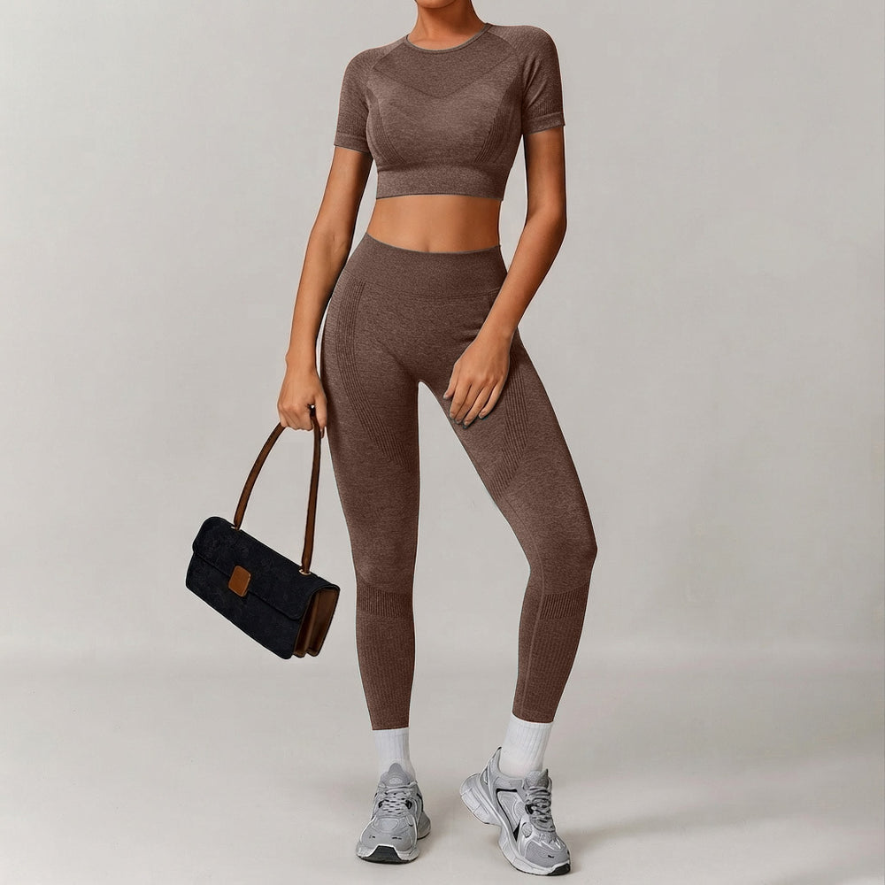 autumn/winter new women's activewear set: high-waisted, high-stretch, quick-dry workout outfit for pilates and yoga