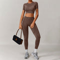 autumn/winter new women's activewear set: high-waisted, high-stretch, quick-dry workout outfit for pilates and yoga