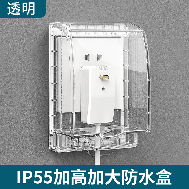 86-Type bathroom switch socket waterproof box, bathroom waterproof cover, socket protective cover, concealed splash-proof box wholesale