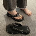 Y2 star flip-flops women's outerwear summer thick sole non-slip heightened flip-flops women's 2024new arrivaleasiest for matchfashion slippers