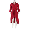 Bestselling cross-border e-commerce autumn/winter new arrivals: european and american style irregular hem longline shirt dress - direct from the factory