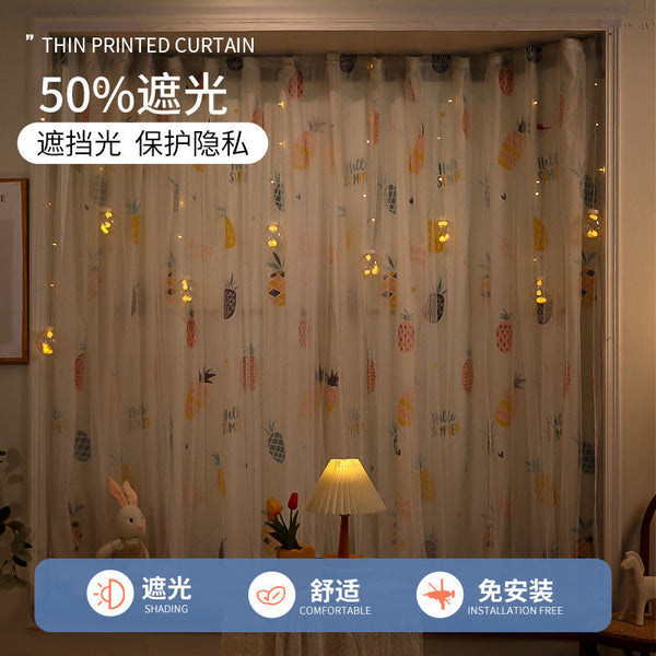 Cabinet Blocking Curtain Velcro Shoe Cabinet Wardrobe Cabinet Bookcase Free Punching Cabinet Door Curtain Sundries Dust Curtain Door Curtain