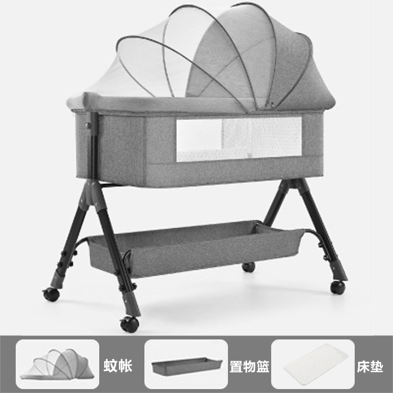 Baby crib convertible bed mobile foldable multifunctional cradle newborn bedside bed cross-border hot-selling baby bed