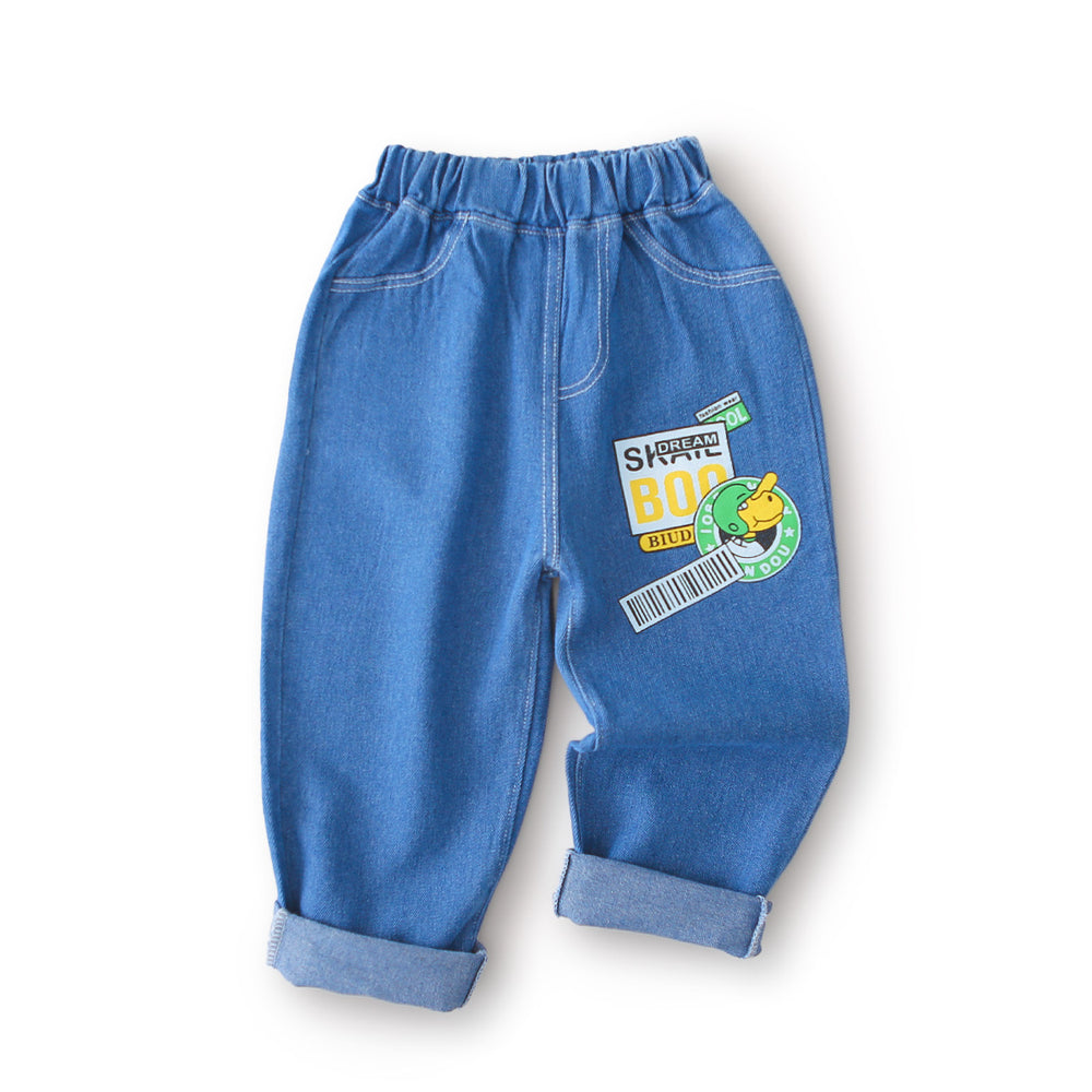 Jeans spring & fall styles for toddlers and young children,  new collection, boys' and girls' printed loose-fit casual straight-leg pants