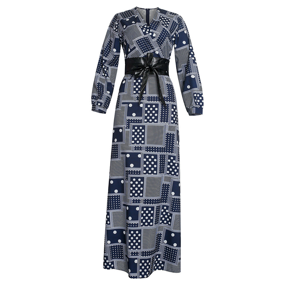 new plus size summer european and american style export   patchwork maxi dress african women's wear ol dress