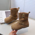 Vanka hao girls' boots rivet style double strap fleece-lined lamb birkenstock boots winter cold-proof knee socks fashion boots