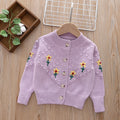 Girls' cardigan sweater -  autumn/winter versatile outerwear - baby girl knitwear - toddler & little girl knitted sweater top