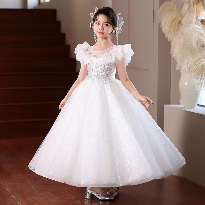 Flower girl wedding dress evening dress birthday girl catwalk piano performance new arrival host performance 61 wholesale in stock