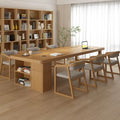 Scandinavian solid wood long table bookcase all-in-one writing table for home study table office desk workbench