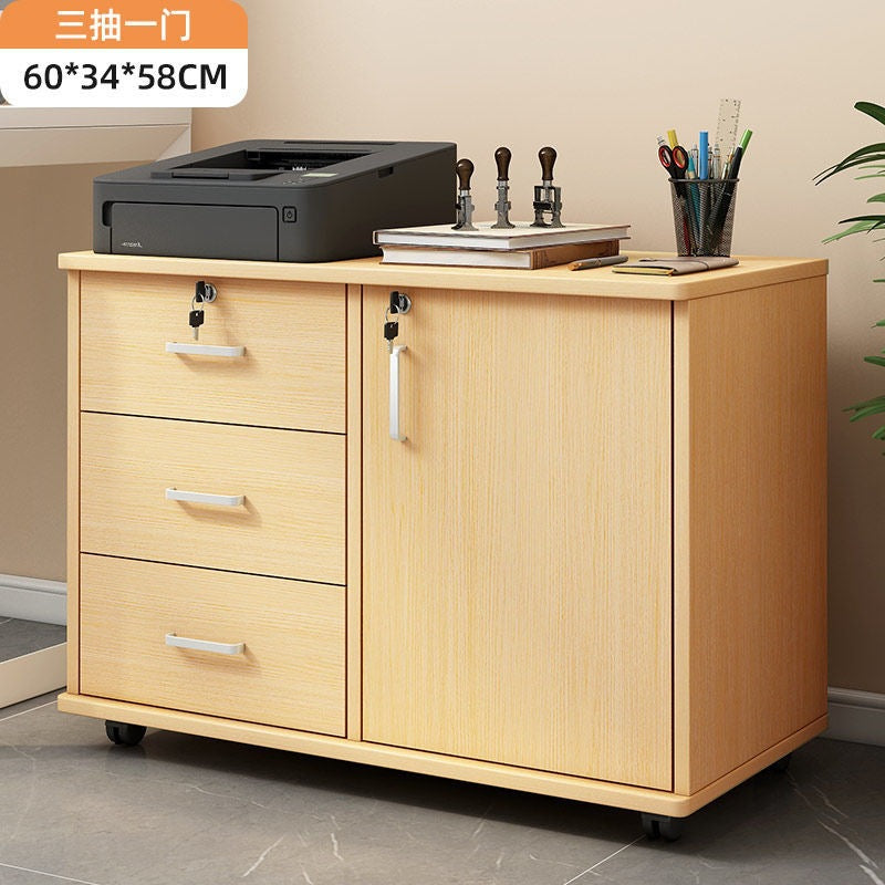 Filing cabinet office movable storage cabinet small drawer cabinet under the desk with wheels storage cabinet low cabinet information cabinet no