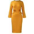 C8642 women's foreign trade dress,  autumn/winter new collection, fashionable round neck long sleeve solid color 3d floral european and american style dress