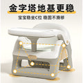 Baby multifunctional high chair - squeaky toy, home use plastic backrest seat, kids dining table stool - sturdy and stable