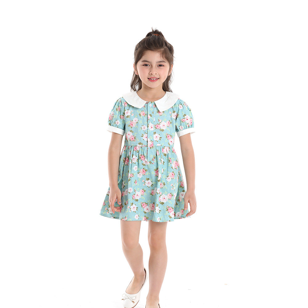 European and american style boys' outfit set: short-sleeve printed shirt, overalls, bow tie - beach-themed cross-border children's wear wholesale