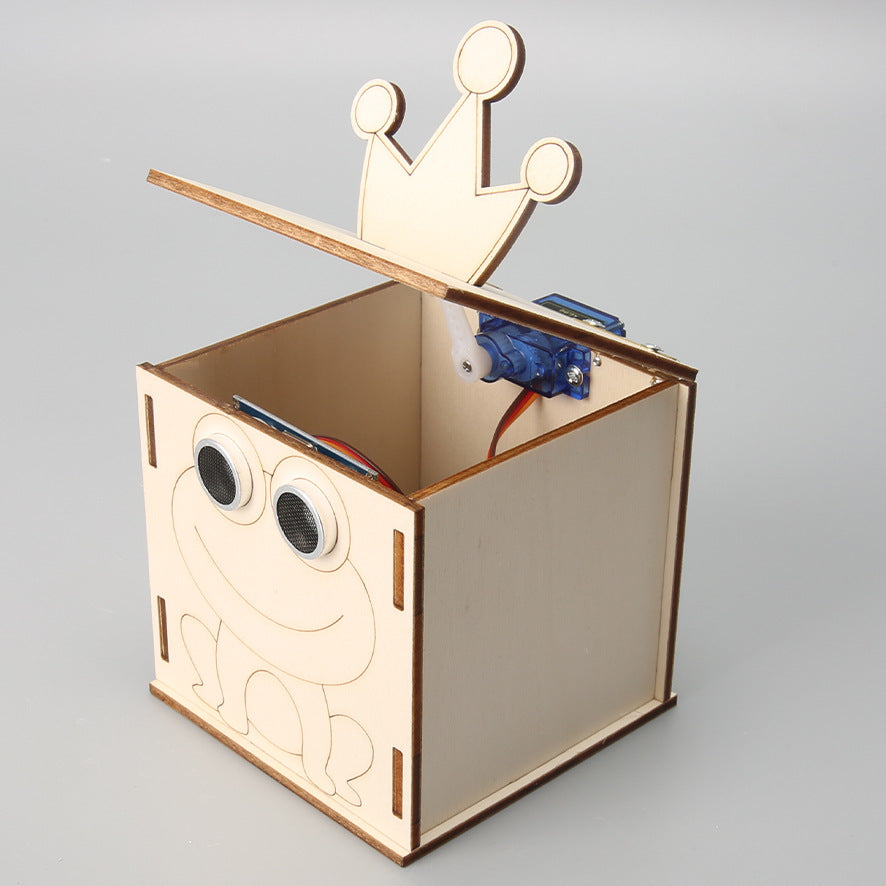 Science and technology small production induction trash can, primary and secondary school students science experiment puzzle creative invention handmade DIY