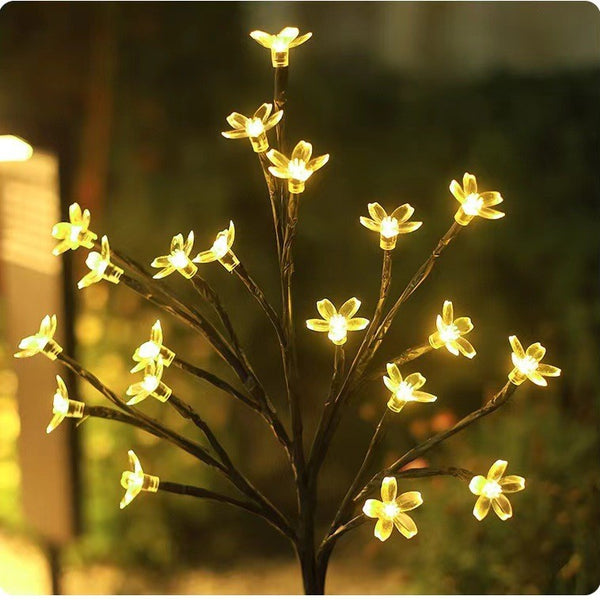 New Solar Cherry Blossom LED Floor Plug Light Outdoor Garden Decoration Lawn Light Outdoor Decoration Decoration Ambient Light
