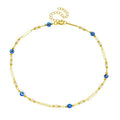 Amazon fashion devil's eye imitation pearl clavicle chain 14k gold beads copper beads beaded ot buckle women's necklace