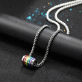 supply necklace stainless steel colorful cylindrical roller titanium steel pendant same-sex couple chain