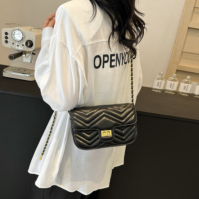 Korean style chic casual high-value 2025 new arrival: trendy embroidered diamond pattern shoulder & crossbody mini square bag for women