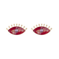 Devil's eye earrings - women's european and american style, gradient irregular geometric fan-shaped studs, unique niche retro sweet & cool earrings