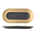 Nordic creative electroplated embossed dinnerware ceramic long plate sushi plate western pastry dessert oval serving tray
