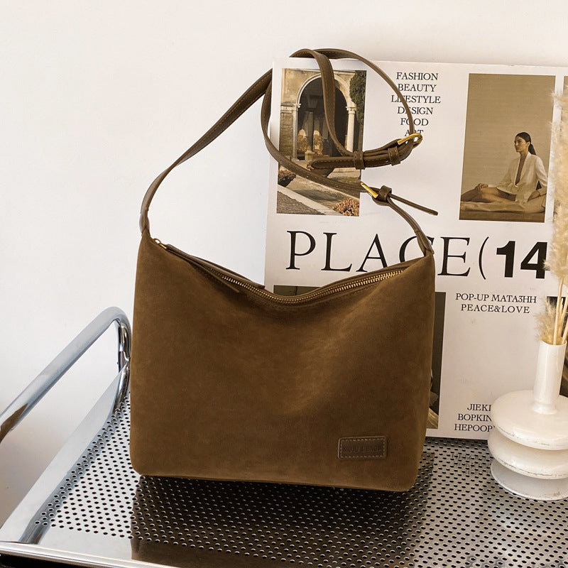 Retro premium matte women's bag high value leopard print commuter oblique span bag casual lazy wind underarm shoulder bag