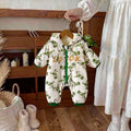 Baby cartoon crawling suit one-piece clothes winter style small month baby boy outwear heattechthickened haki