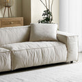 Linen fabric down sofa italian wabi-sabi style minimalist modular sofa set four-seater straight row sofa removable and washable