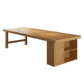 Scandinavian solid wood long table bookcase all-in-one writing table for home study table office desk workbench