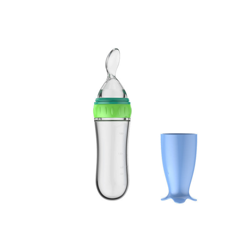 Factory custom baby rice paste bottle baby silicone bottle extrusion spoon children's complementary food bottle baby rice paste spoon