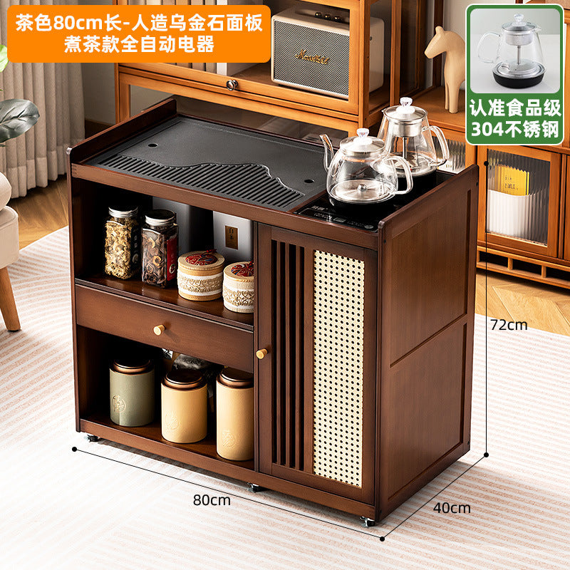 Mobile small tea table tea cabinet for home balcony tea table tea table all-in-one coffee table table tea drinking complete set