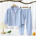 Derong pajamas kids pajamas men and women baby new autumn and winterlong sleevestwo-piece set boys and girls lapel home clothes