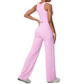 Naked feeling sports beautiful back yoga suit suit high waist silm hip straight-leg pants outdoor running quick-drying fitness suit