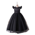 European and american newborn/first birthday dress - flutter sleeve tutu with bow, mesh skirt, flower girl princess dress, banquet/performance outfit