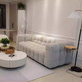 Nordic light luxury teddy lamb velvet sofa, modern minimalist cream style latex italian minimalist chaise lounge sofa