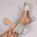 2026 summer new rhinestone braided square toe sandals women's flip flops cross-border women's shoes one piece dropshipping wholesale collection