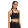 Color block sports bra women's spaghetti strap pilates fitness underwear mesh patchwork breathable yoga tank top d26107