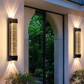 Outdoor waterproof crystal wall light - minimalist modern style for villa courtyards, up and down lighting, outdoor balcony and fence wall sconce