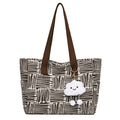 Large women's bag 2025 new fashion commuter shoulder bag spring/summer large capacity tote bag striped handbag