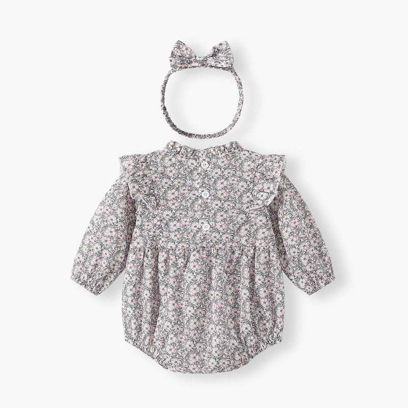 Newborn baby romper - autumn new arrivals: baby girl princess bodysuit, 100-day celebration outfit, long-sleeve autumn clothes for toddlers