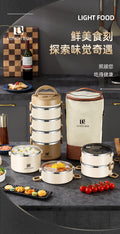 304 stainless steel multi-layer insulated lunch box - perfect for office workers and students - portable meal container with large capacity and insulated compartment