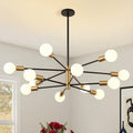 Nordic molecular ceiling lamp modern casual black gold spider lamp living room bedroom creative iron multi-head popular restaurant