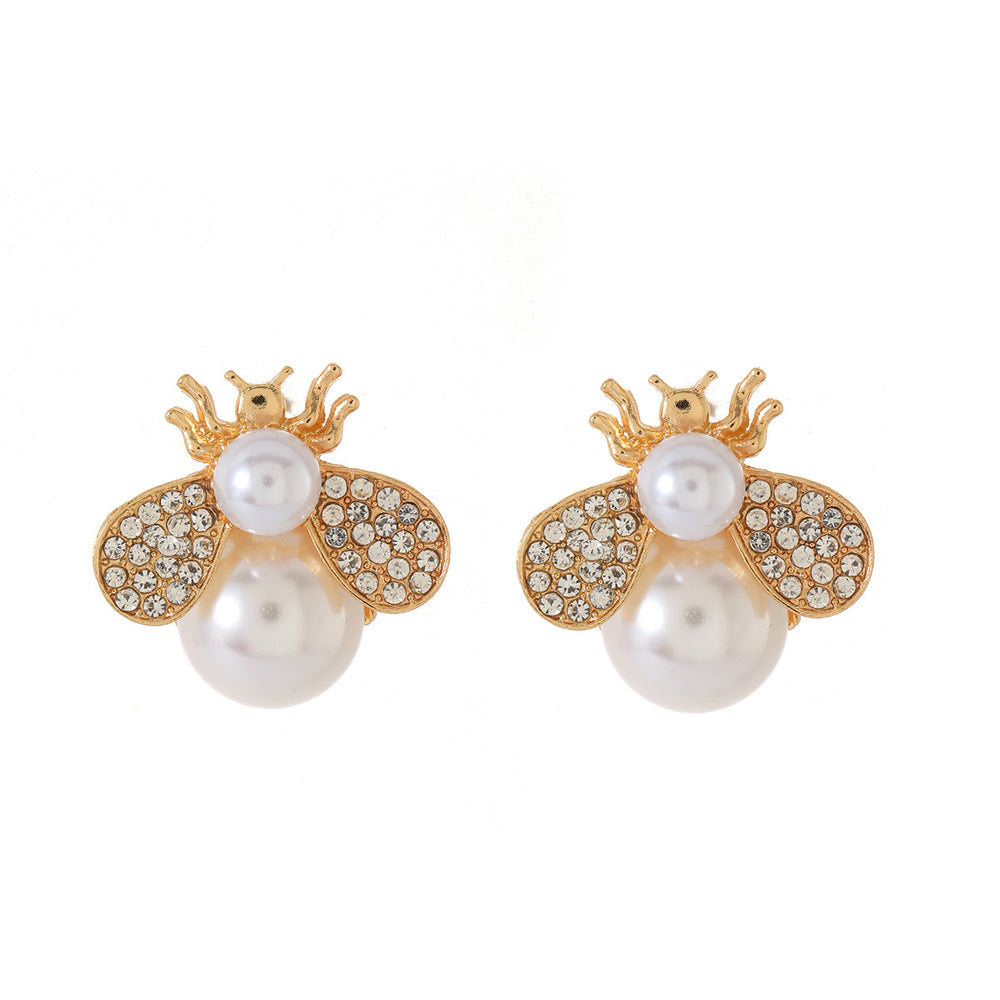 European and american cross-border jewelry: trendy enamel & faux pearl earrings - fresh, geometric, and high-end stud earring sets for women
