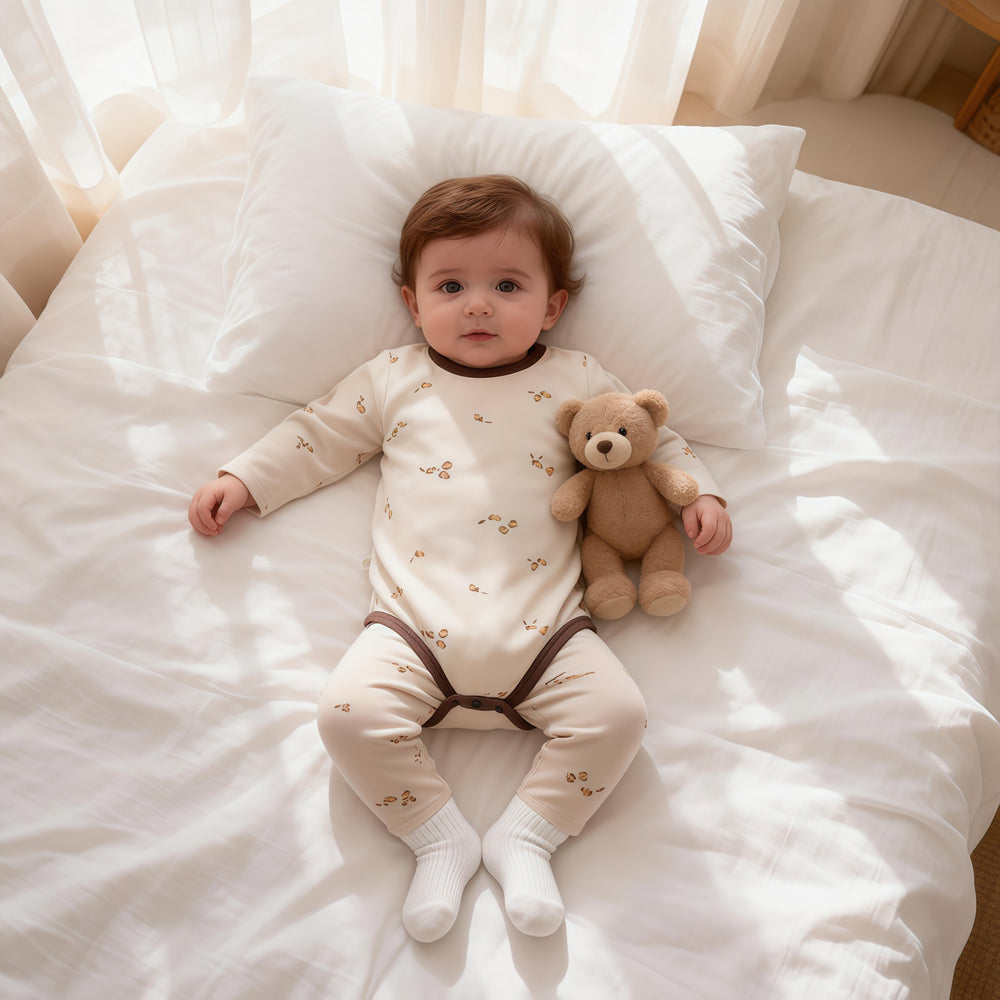 Baby pajamas cotton clothes baby home clothes bottomintimates autumn and winter belly cover high waist belly protection suit autumn pants
