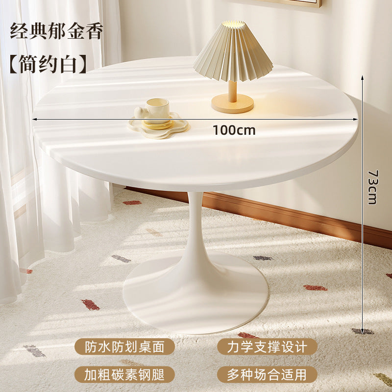 Small apartment dining table, home balcony table, tulip round table, suitable for bubble tea shops, negotiation table, restaurant small round table