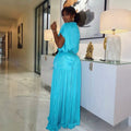 African & western cross-border fashion: pleated, loose-fit, trendy maxi dress - comfortable