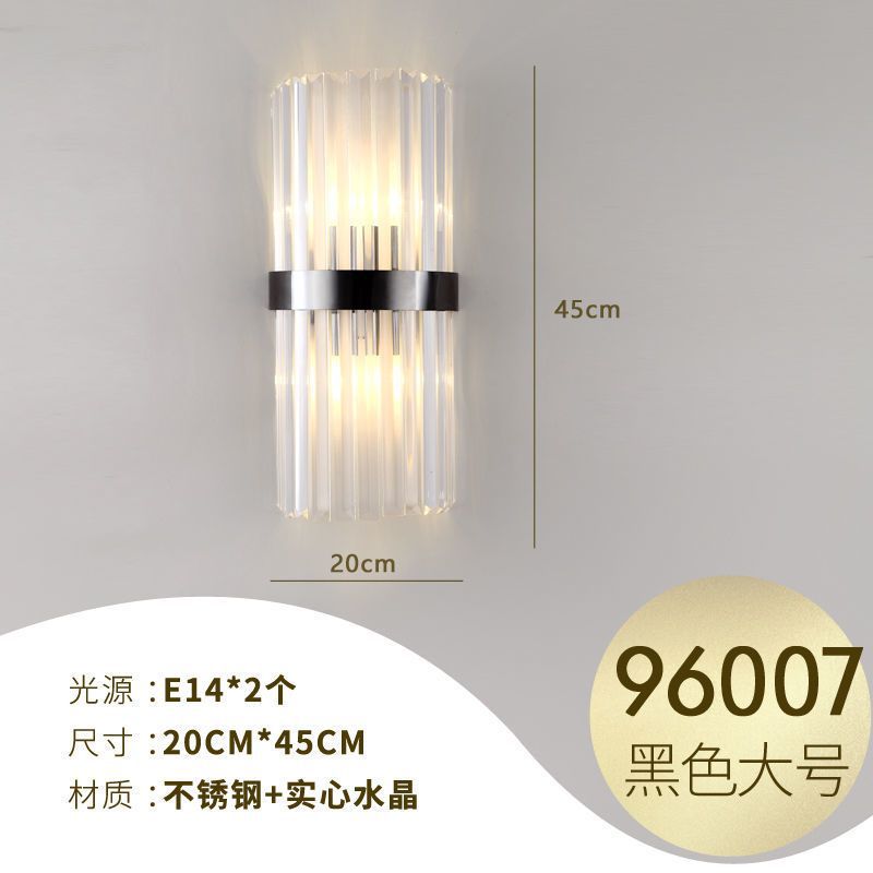 Accessible luxury style crystal wall lamp casual living room tv background wall bedroom bedside corridor aisle staircase wall lamp