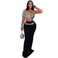 C6972 cross-border   independent station fashion fashion women's new strap short hot diamond skirt