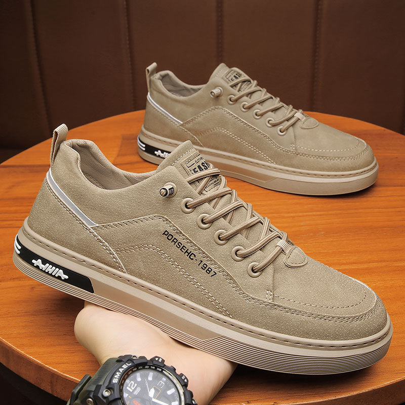 Men's shoes 2025 spring new arrivals: durable work shoes for construction sites, winter-ready, slip-on casual sneakers, trendy athletic board shoes