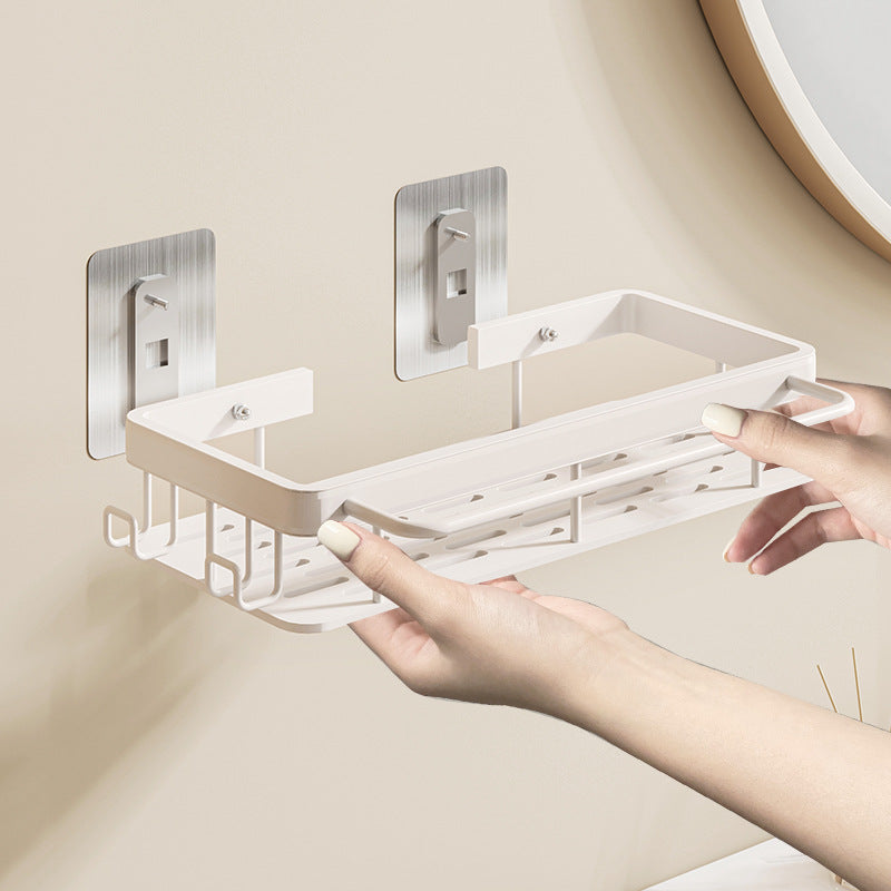 White bathroom rack No punching, wall-mounted, wall nail-free toilet, washstand, toilet, toilet storage