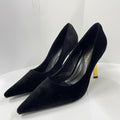 Yx2026new arrival small gold root black suede flatsflats thin heel fashioneasiest for matchelegant pointed toe high heels for women